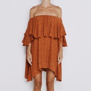 MLM Label Maison Amber Off Shoulder polka dot mini dress XS